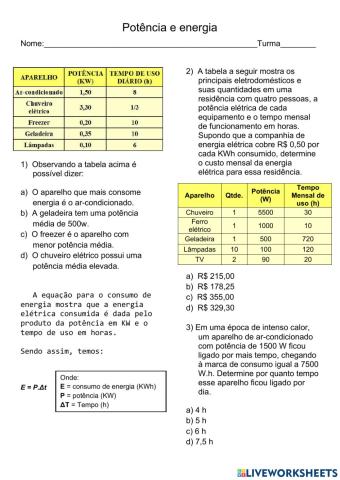 Potência e energia