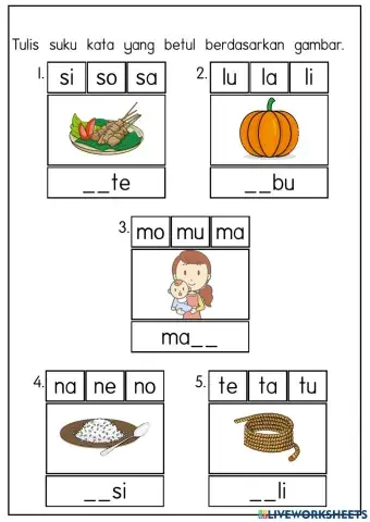 Latihan Suku Kata Bhg 01