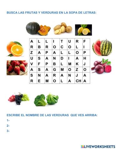 Frutas y verduras