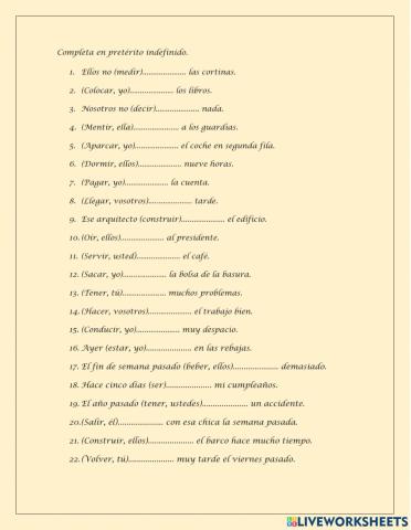 Preterito indefinido