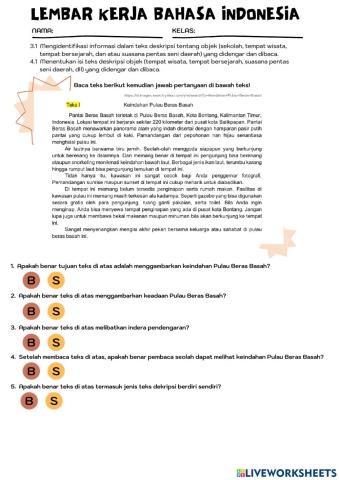 LKPD Teks Deskripsi 3.1 dan 4.1 7F