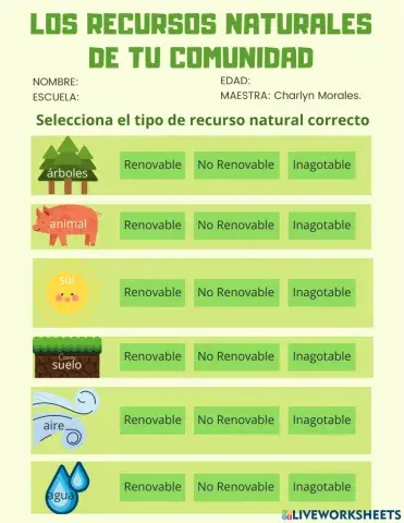 Clasifica los Recursos Naturales
