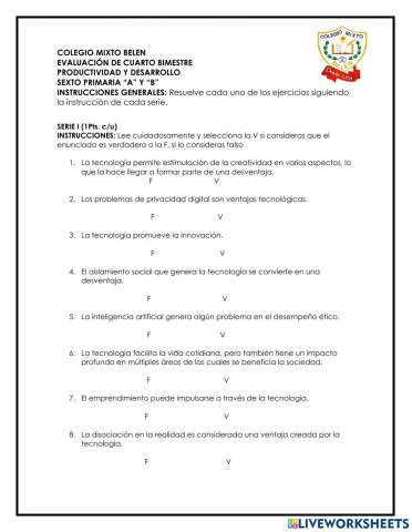 Evaluación Bimestre 4