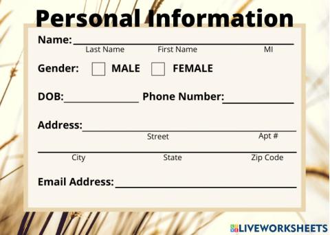 Personal Information