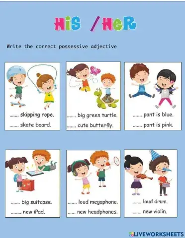 Possessive adjectives- his- her