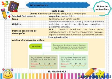 Sucesiones con sumas y restas