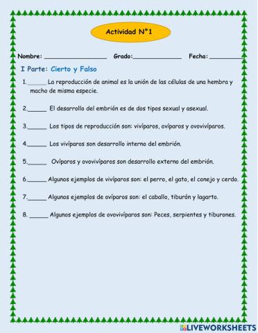 La reproducción de los animales