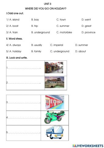 E5- U3: WWhere did you go on holiday?