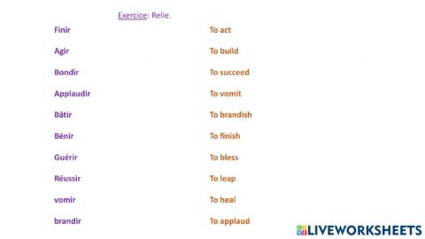 Verbes du 2 eme groupe