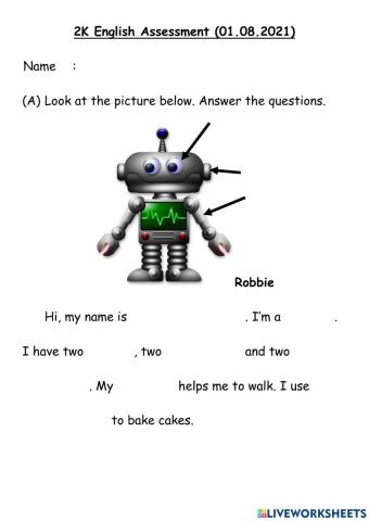 Unit 8 - the robot (assessment)