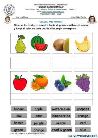 Colors and fruits