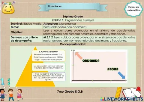 Pares ordenados con decimales