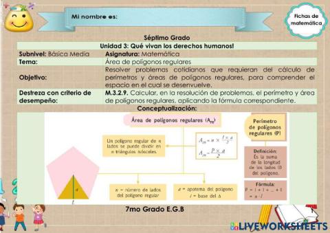 Área de polígonos regulares
