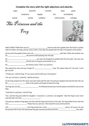 The Princess and the Frog - Adverbs and adjectives