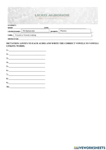 Vowels to Vowels Linking