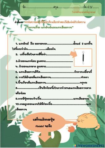 ใบงานแรง