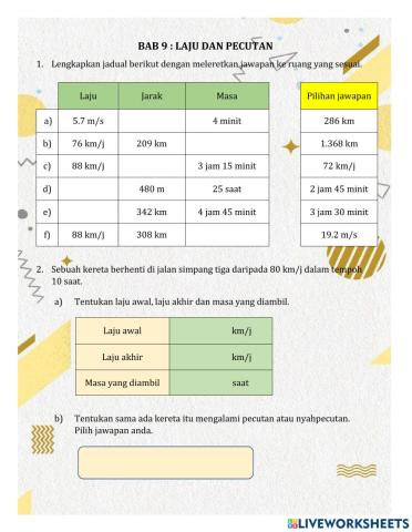 Laju dan Pecutan Part 2