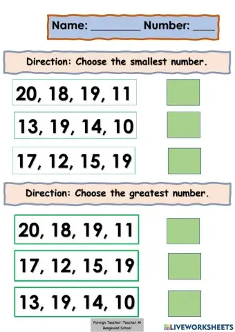 Ordering Numbers