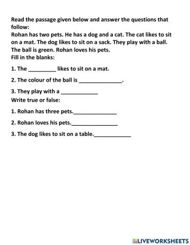 Passage comprehension