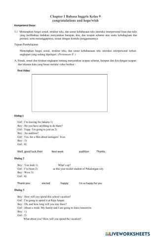 Congratulation and wish-hope