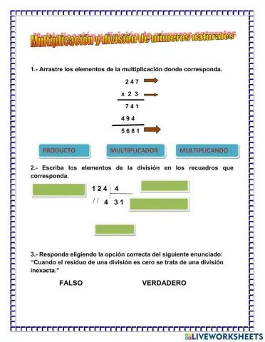 Multiplicación y división de naturales