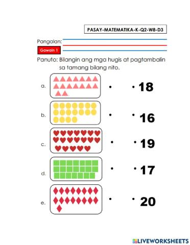 Math ws counting numbers -objects