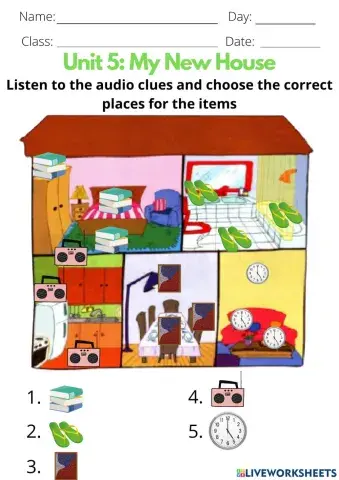 Year 3 Unit 5 (My New House) enrichment worksheet