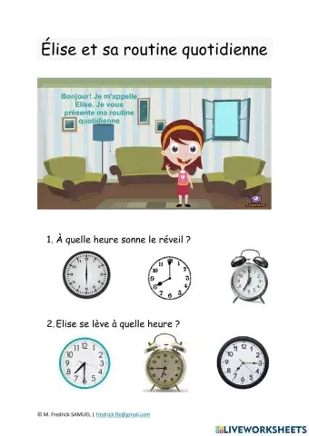 Élise parle de sa vie quotidienne