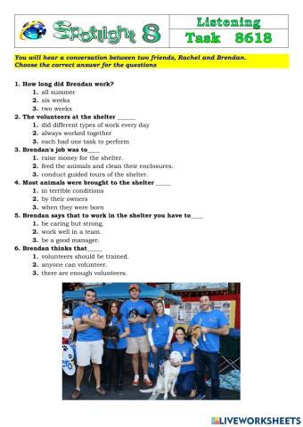 Spotlight 8 Task 8618