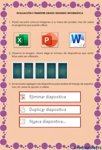 Evaluación segundo informática