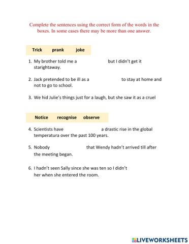 Vocabulary Not what it seems