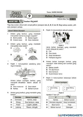 Sains tahun 6 bahan buangan