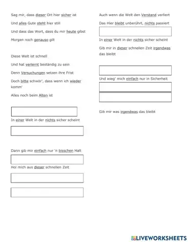 Silbermond: -Irgendwas bleibt- (Höraufgabe)