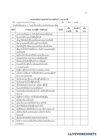 แบบประเมินความฉลาดทางอารมณ์ eq