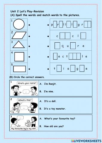 Unit 2 Let's Play -shapes