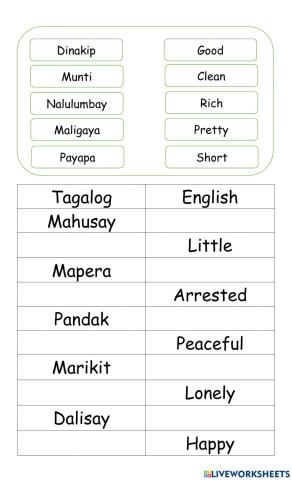Filipino Word Meaning