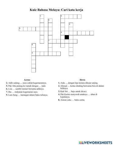 Kuiz Bahasa Melayu: Cari kata kerja