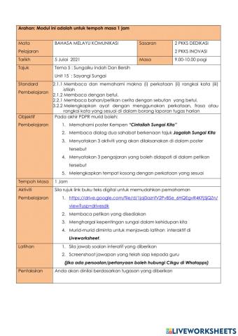 Tema 5 : Sungaiku Indah Dan Bersih