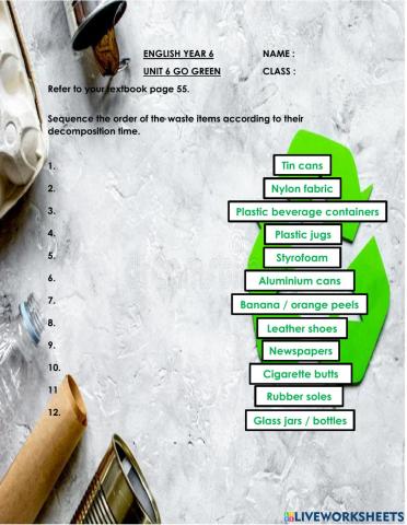 English Year 6 Go Green