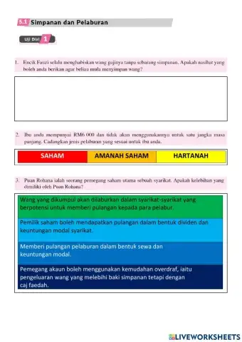 Simpanan dan Pelaburan