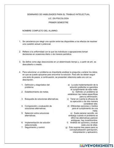 Hablidades del pensamiento