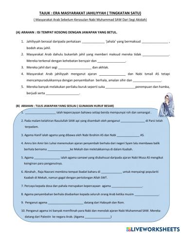 Era Masyarakat Jahiliyyah (3)