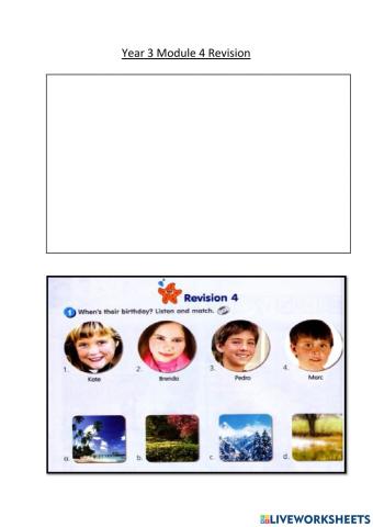 Year 3 Module 4 revision