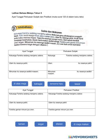 Ayat Tunggal Perluasan Subjek dan Predikat