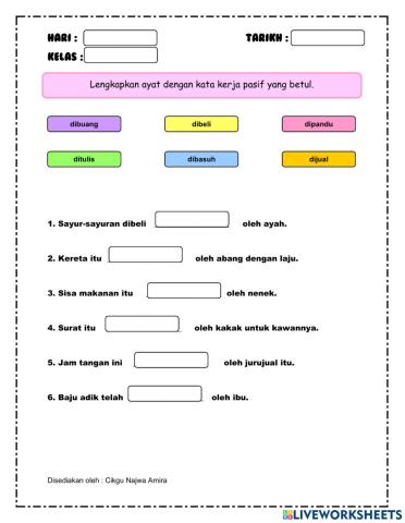 KATA KERJA PASIF TAHUN 1 1
