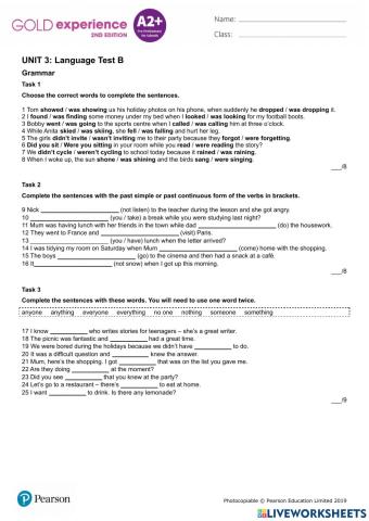 Quiz Unit 3 Seniors 2