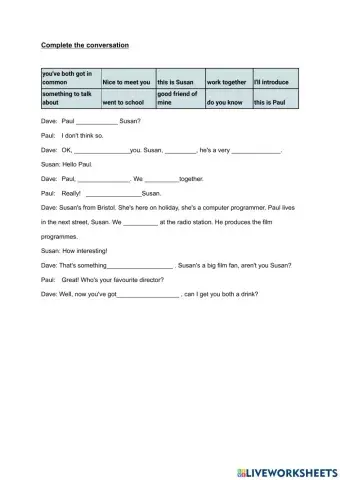 Introducing a friend to another one