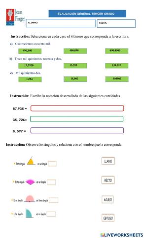 Valoración final tercer grado