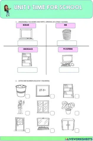 Unit 1: Time for school