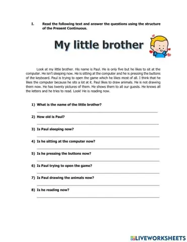 Present Continuous (Reading)